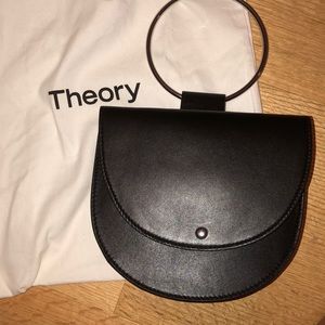 Black leather Theory clutch/crossbody
